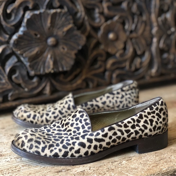 Yves Saint Laurent YSL Leopard Print Calf Hair Slip On Loafers Designer Italy 7M - Picture 3 of 17